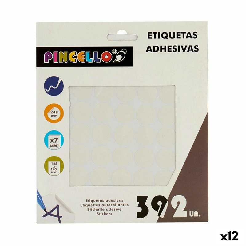 Étiquettes adhésives Pincello 1711075 Blanc Ø 18 mm 17 x 4 x 19