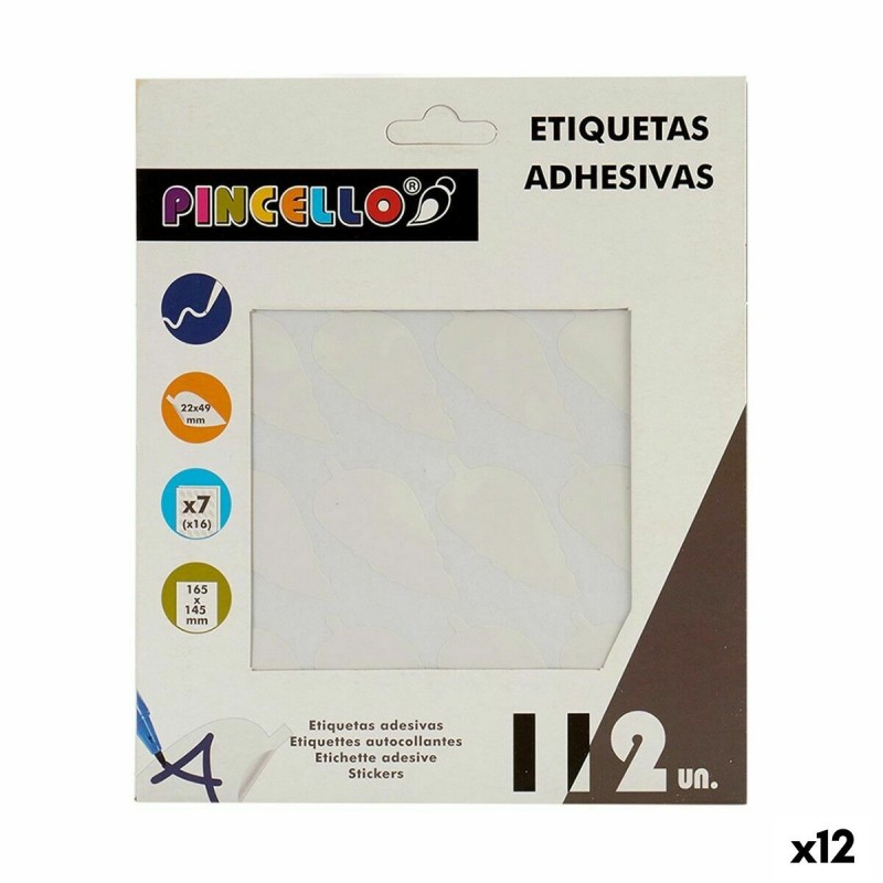 Étiquettes adhésives Pincello 1711079 Blanc 22 x 49 mm Volets (12 Unités)