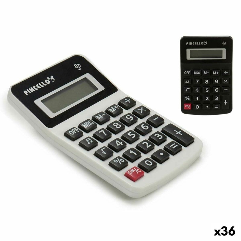 Calculatrice Pincello CN-185A Noir Plastique Solaire Petit