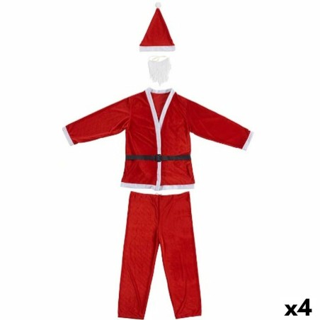 Déguisement pour Adultes Père Noël Taille unique Blanc Rouge (4 Unités)