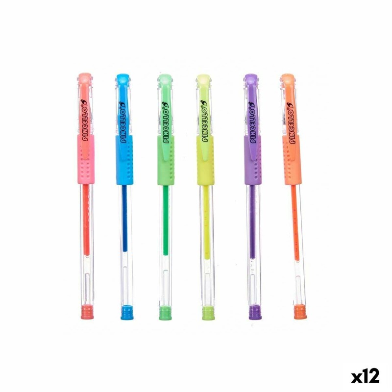 Ensemble de Stylos Pincello 493 Jaune Bleu Vert Multicouleur Orange (12 Unités)