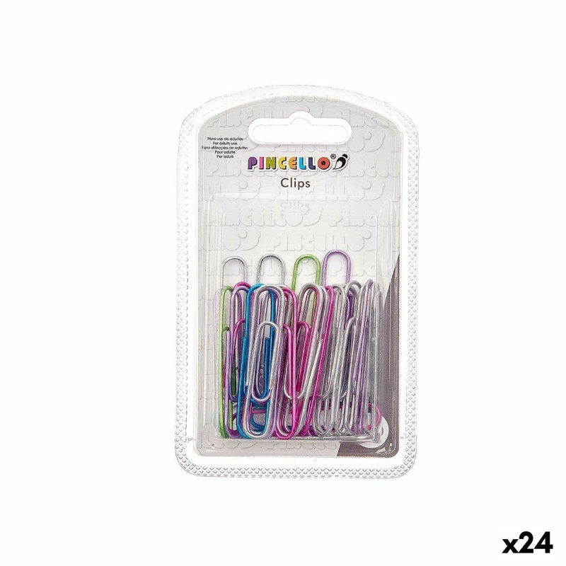 Trombones Pincello 386 Multicouleur Métal Grand (24 Unités)