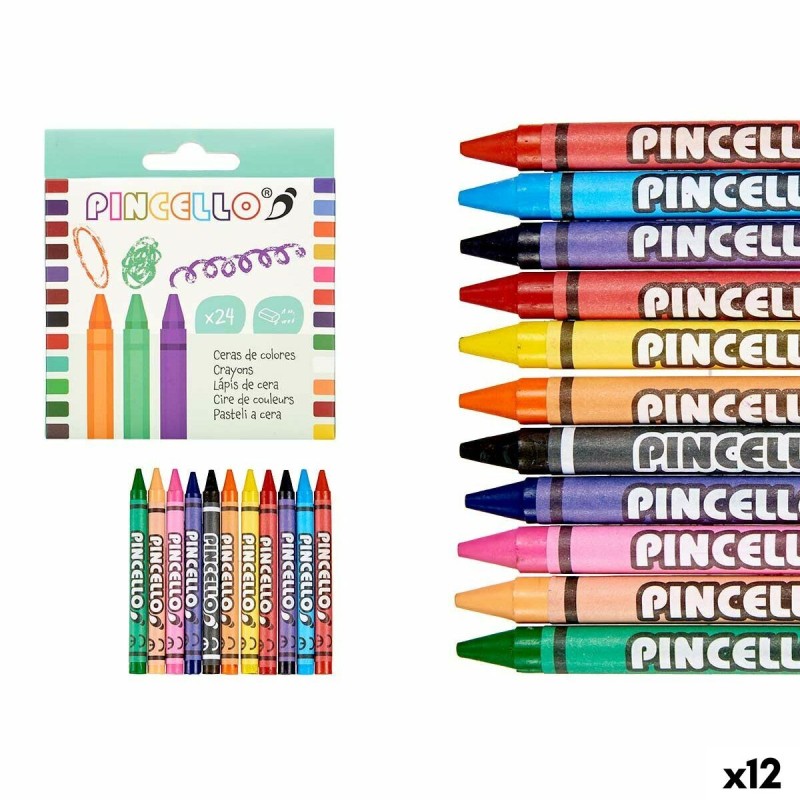 Crayons gras de couleur Pincello 45928 (12 Unités)