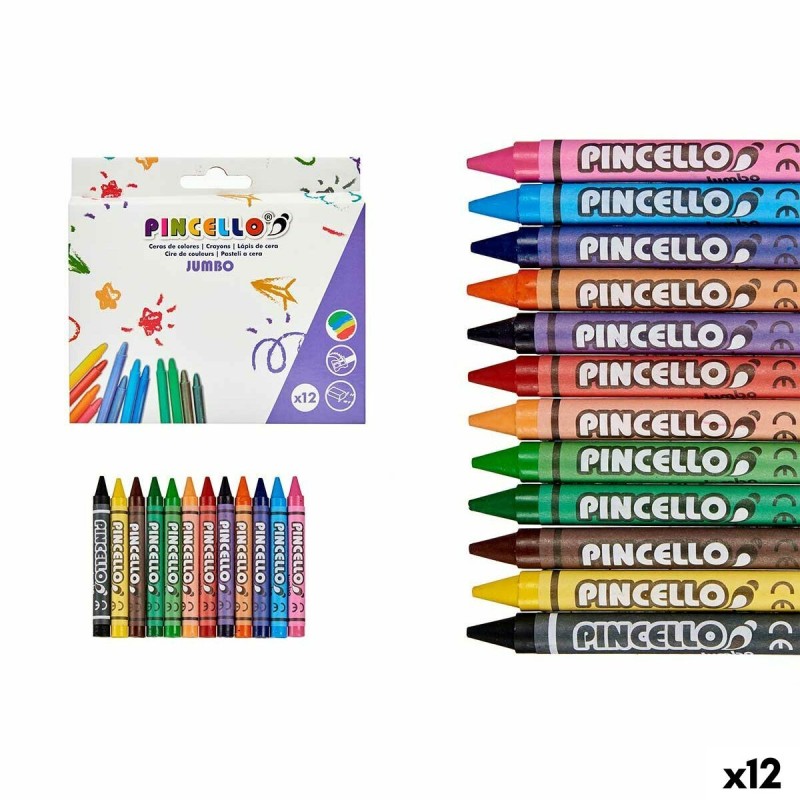 Crayons gras de couleur Pincello 45930 (12 Unités)