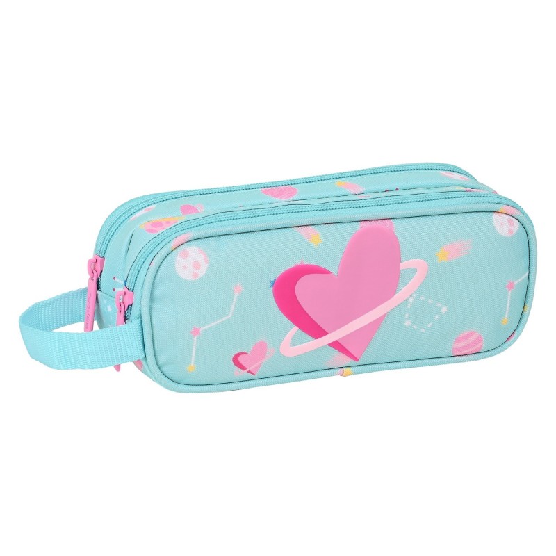 Trousse Fourre-Tout Double Safta My space Bleu 21 x 8 x 6 cm