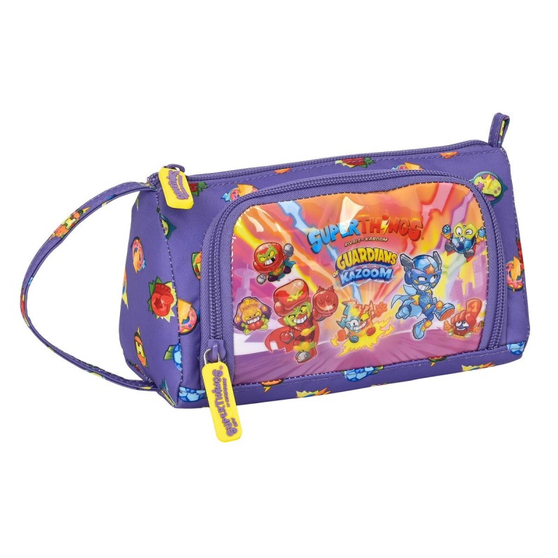 Trousse d'écolier SuperThings Guardians of Kazoom Jaune Violet 20 x 11 x 8.5 cm