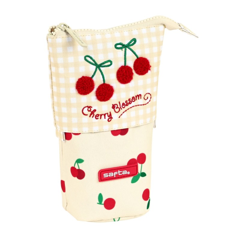 Trousse Gobelet Safta Cherry Beige (8 x 19 x 6 cm)