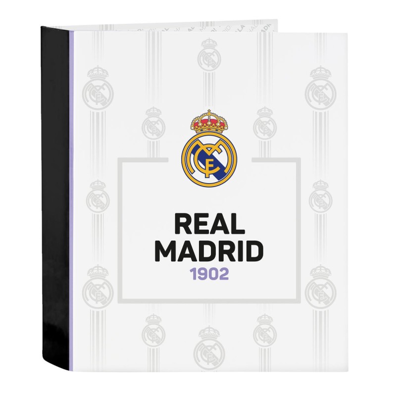 Reliure à anneaux Real Madrid C.F. Noir Blanc A4 (27 x 33 x 6 cm)