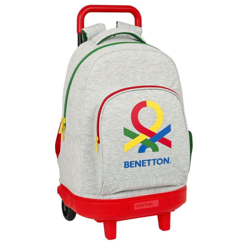 Cartable à roulettes Benetton Pop Gris (33 x 45 x 22 cm)