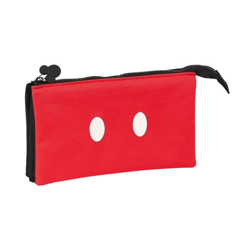 Trousse Fourre-Tout Triple Mickey Mouse Clubhouse Mickey mood Noir Rouge 22 x 12 x 3 cm