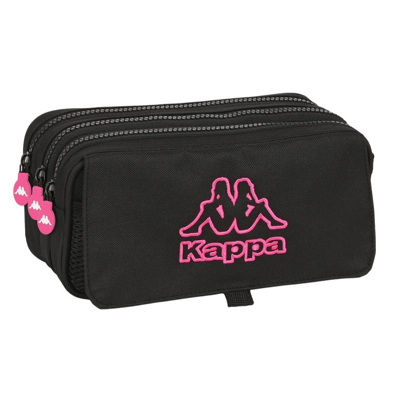 Trousse Fourre-Tout Triple Kappa Black and pink Noir (21