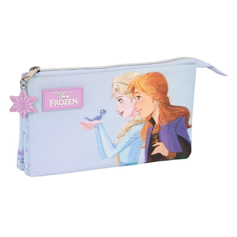 Trousse Fourre-Tout Triple Frozen Believe Lila 22 x 12 x 3 cm