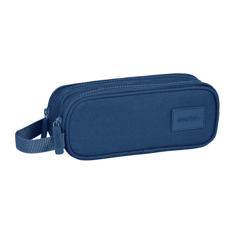 Trousse Fourre-Tout Double Safta Blue marine 21 x 8 x 6 cm