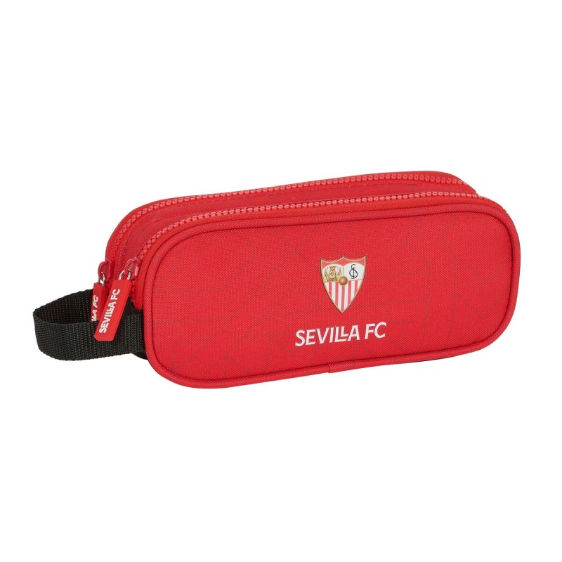 Trousse Fourre-Tout Double Sevilla Fútbol Club Noir Rouge 21 x 8 x 6 cm