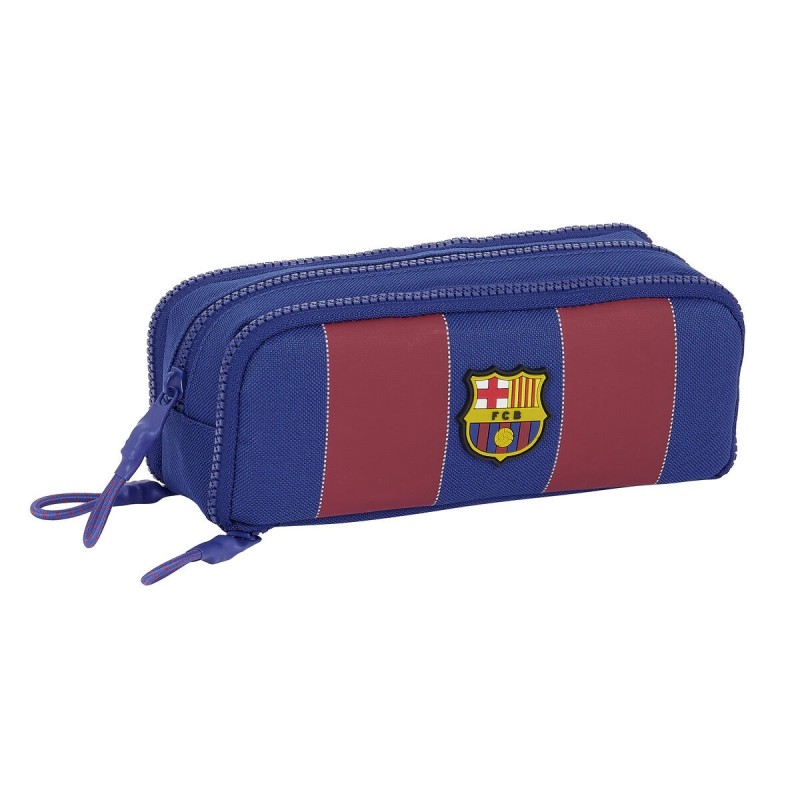 Trousse Fourre-Tout Double F.C. Barcelona Rouge Blue marine 21 x 8 x 8 cm