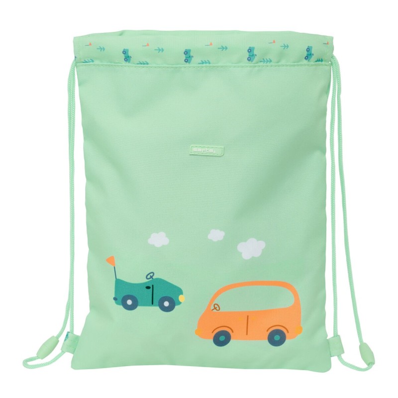 Sac à dos serré par des ficelles Safta Coches Vert 26 x 34 x 1 cm