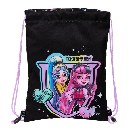 Sac à dos serré par des ficelles Monster High Noir 26 x 34 x 1 cm