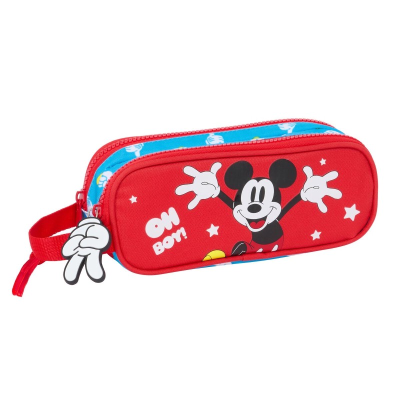 Trousse Fourre-Tout Double Mickey Mouse Clubhouse Fantastic Bleu Rouge 21 x 8 x 6 cm