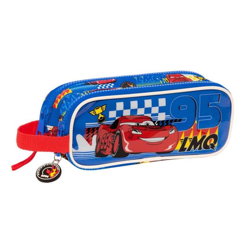 Trousse Fourre-Tout Double Cars Race ready Bleu 21 x 8 x 6 cm