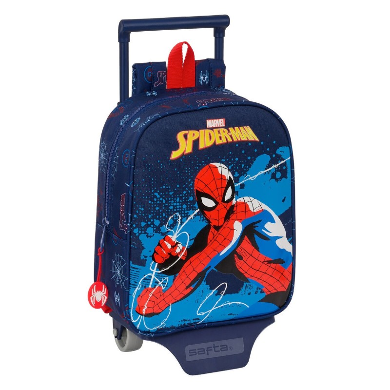 Cartable à roulettes Spider-Man Neon Blue marine 22 x 27 x 10 cm