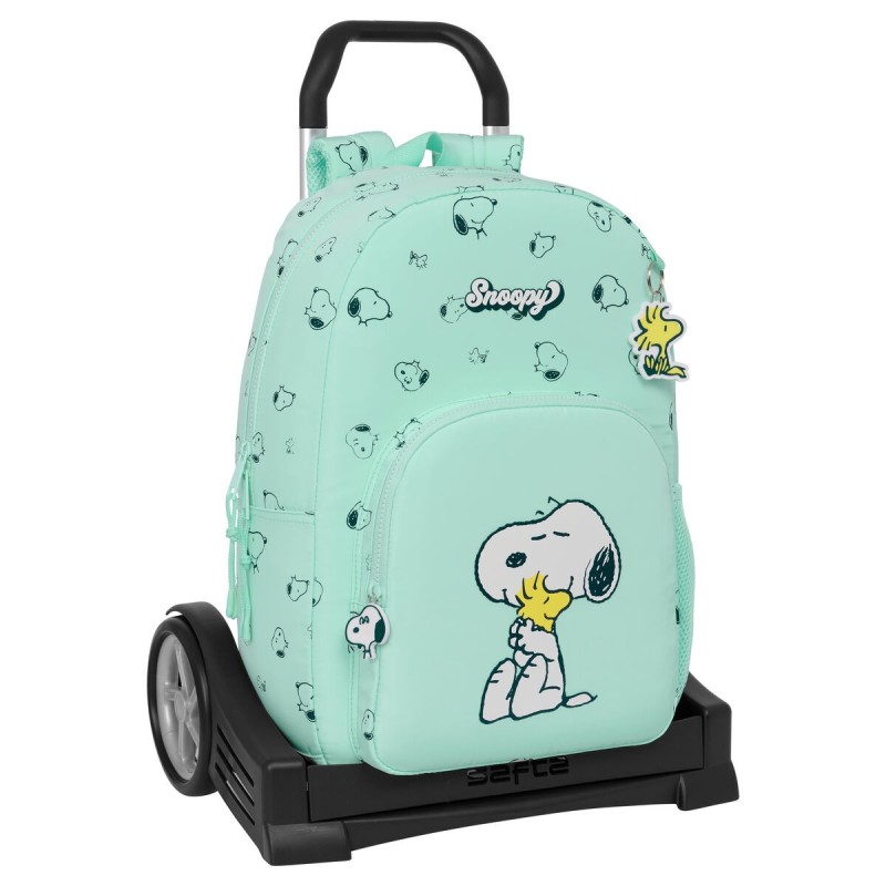 Cartable à roulettes Snoopy Groovy Vert 30 x 46 x 14 cm