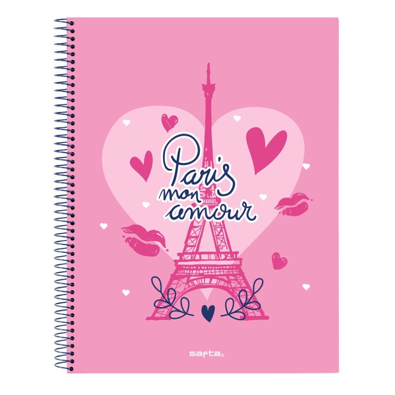 Carnet Safta Paris Rose Blue marine A4 120 Volets