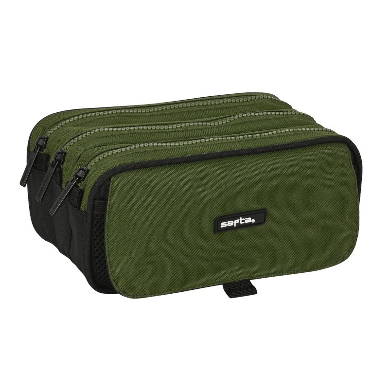 Trousse Fourre-Tout Triple Safta Dark forest Noir Vert 21