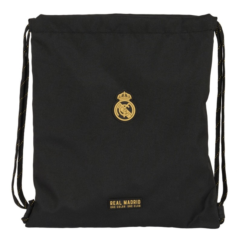 Sac à dos serré par des ficelles Real Madrid C.F. Noir 35 x 40 x 1 cm