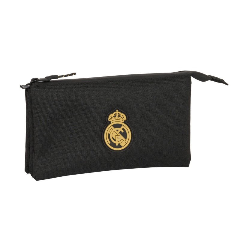 Trousse Fourre-Tout Triple Real Madrid C.F. Noir 22 x 12 x 3 cm