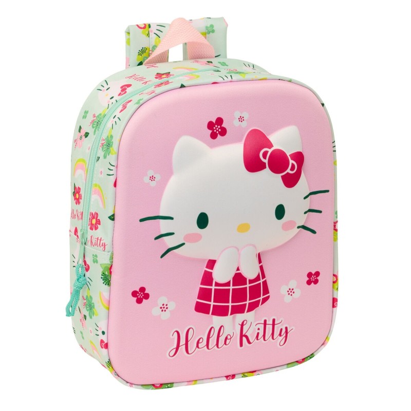 Cartable Hello Kitty Vert Rose 22 x 27 x 10 cm 3D