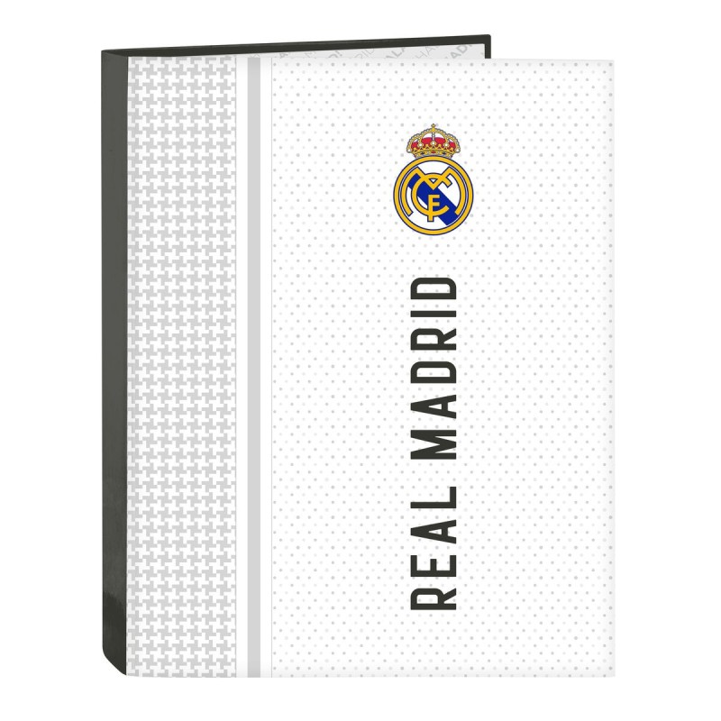 Reliure à anneaux Real Madrid C.F. Blanc Gris A4 26.5 x 33 x 4 cm