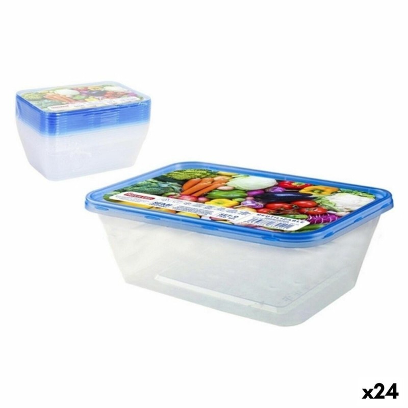 Ensemble de Boîtes à Lunch Privilege 49787 Rectangulaire 750 ml 18 x 12 x 6 cm (24 Unités) (9 pcs)