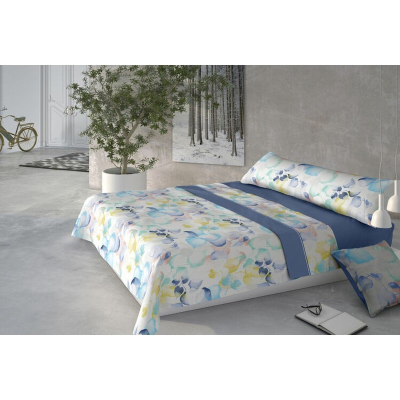 Parure de couette Pierre Cardin HOJARASCA Bleu Lit 1 persone 3 Pièces