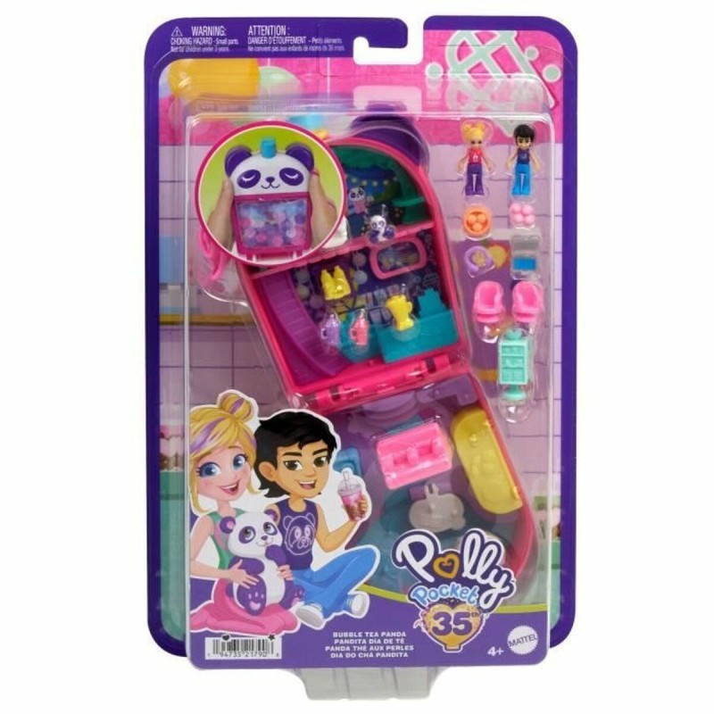 Playset Polly Pocket Panda Bubble Tea-Box with 2 mini-figures and panda HWN95