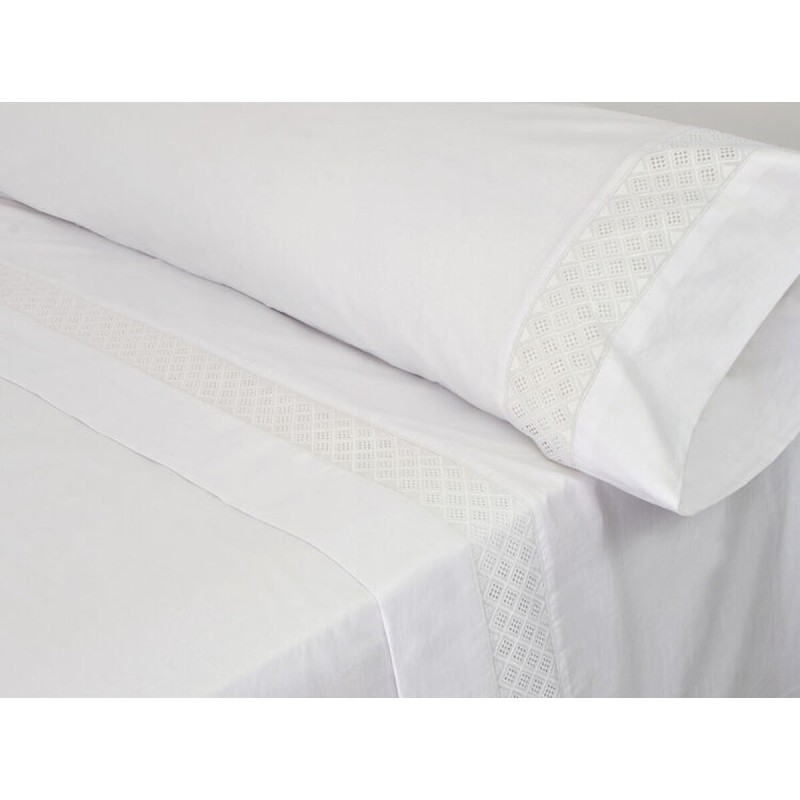 Jeu de draps Pierre Cardin ELISA Blanc Lit ½ persones