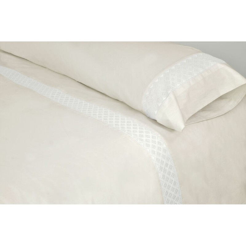 Parure de couette Pierre Cardin ELISA Beige Ivoire Lit ½ persones 2 Pièces