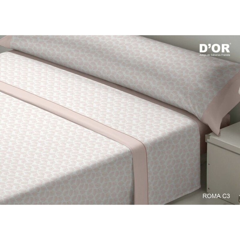 Jeu de draps D'Or ROMA Rose Lit 1 persone Franela