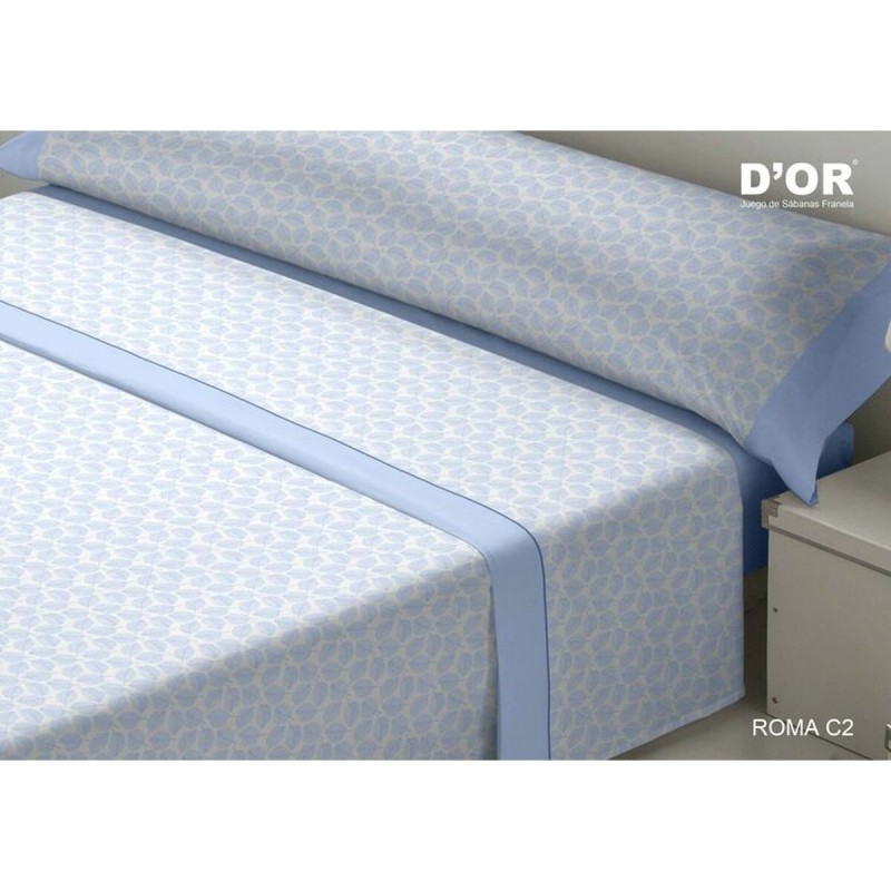 Jeu de draps D'Or ROMA Bleu Lit king size Franela