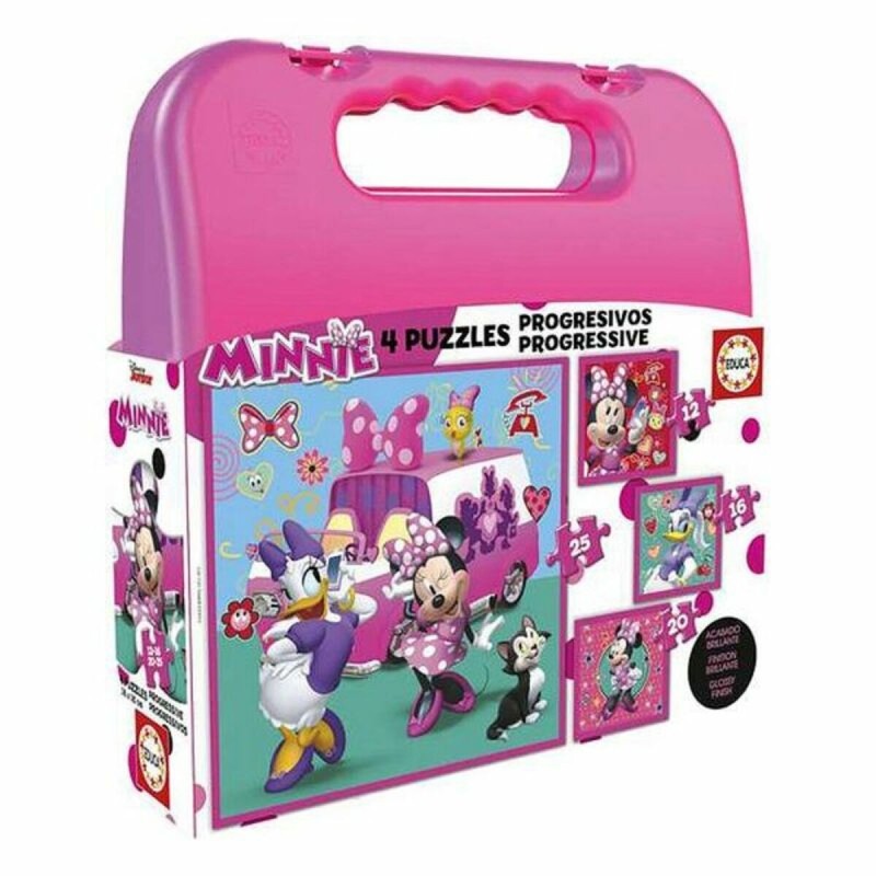 Set de 4 Puzzles Educa Minnie & The Happy Helpers