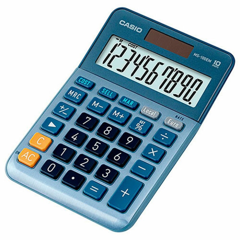 Calculatrice Casio MS-100EM Bleu Plastique