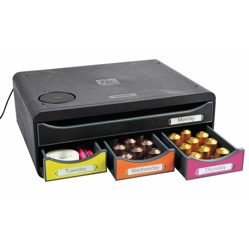 Organisateur polyvalent Exacompta Toolbox Mini 4 tiroirs A4 Noir polystyrène 27 x 35