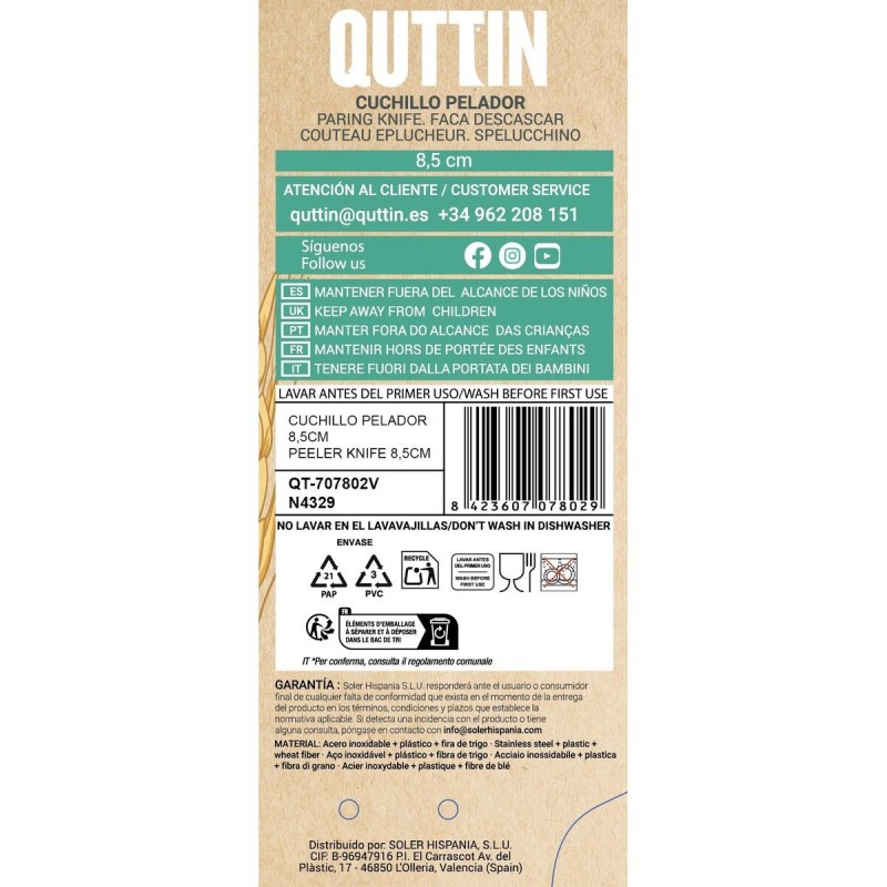 Eplucheur Quttin Bio 8,5 cm (48 Unités)