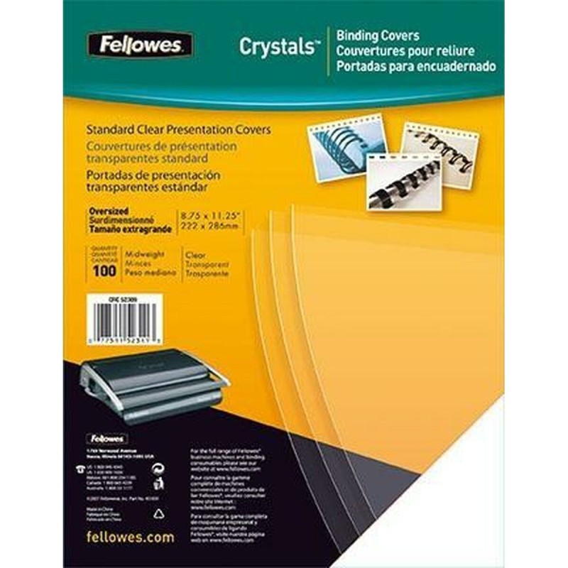 Couverture Fellowes 53764 100 Unités A3 reliure Transparent PVC (100 Unités)