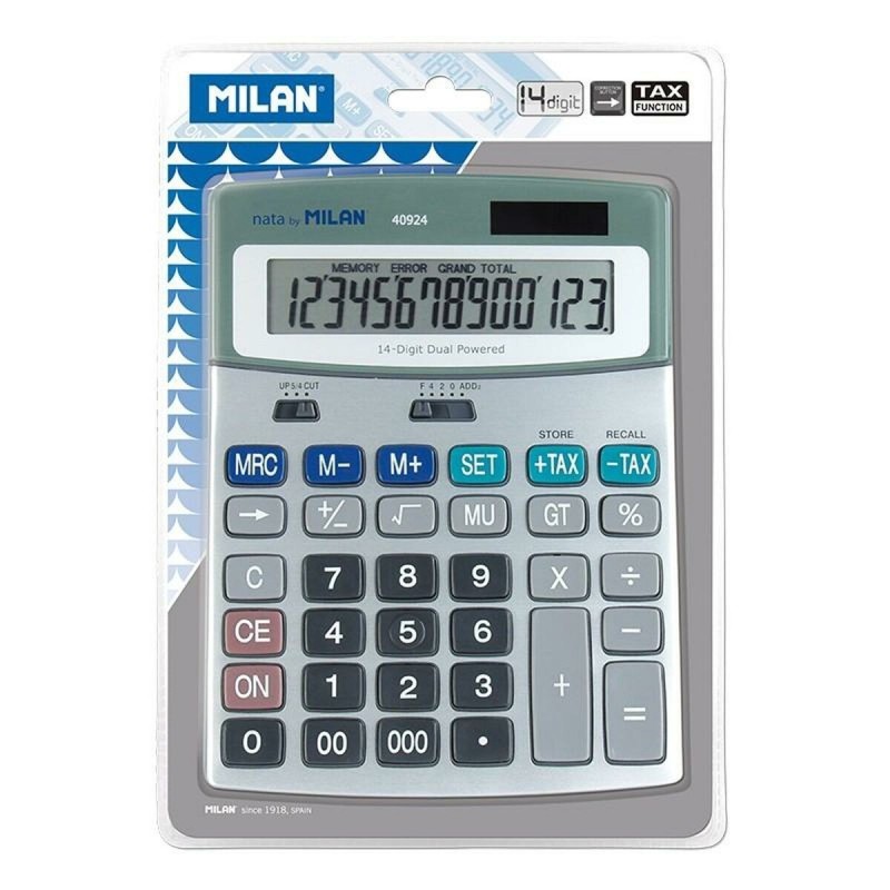 Calculatrice Milan Blanc Argenté Métal 18