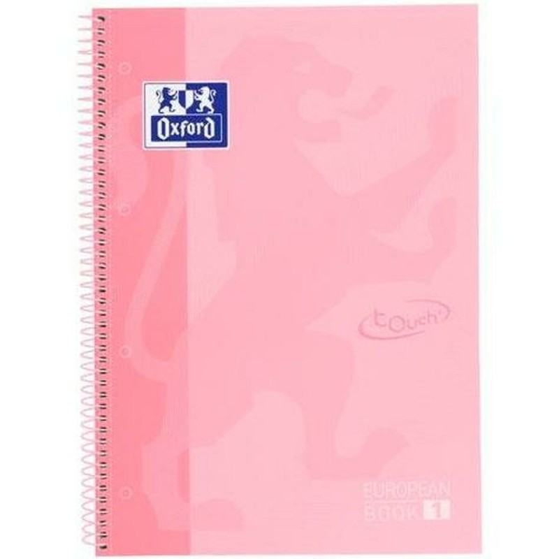 Cahier Oxford European Book Rose clair A4 A4+ 80 Volets 5 Pièces