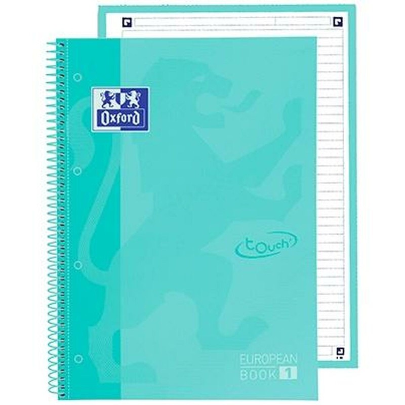 Cahier Oxford European Book School Menthe A4 A4+ 80 Volets 5 Pièces