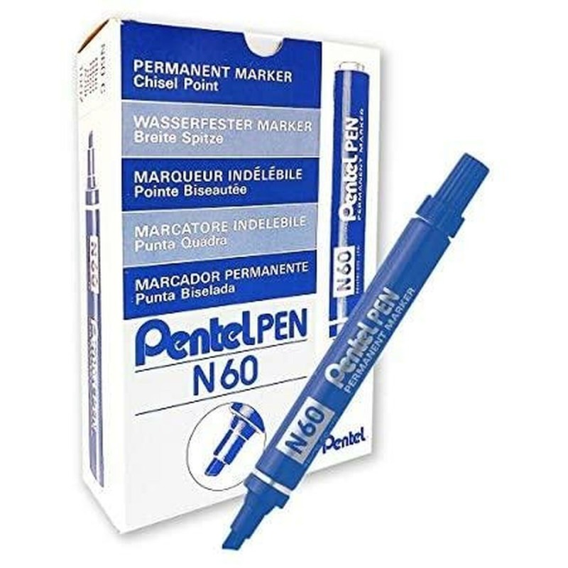 Marqueur permanent Pentel N60 Bleu 12 Pièces