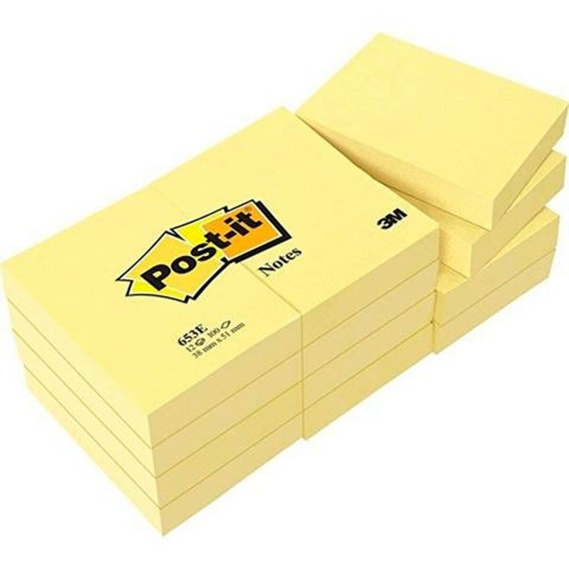 Notes Adhésives Post-it Canary Jaune 38 x 51 cm 12 Unités