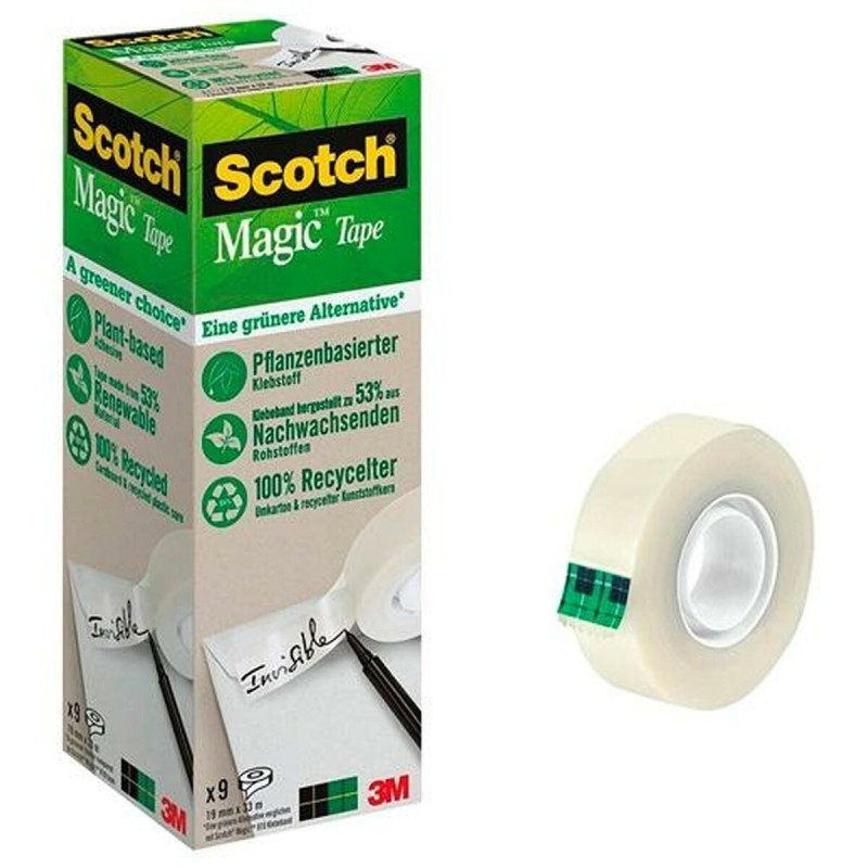 Ruban adhésif Scotch Magic Écologique 9 Unités (19 mm x 33 m)