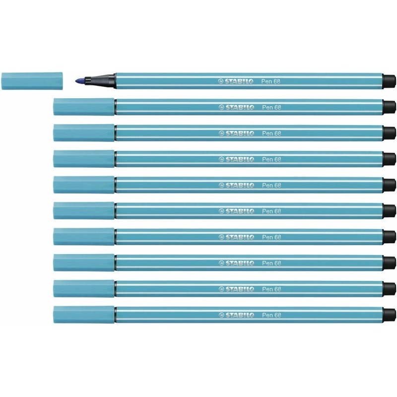 Feutres Stabilo Pen 68 Bleu de Colbat (10 Pièces)